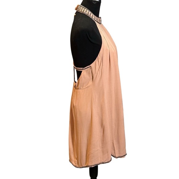 Revolve NBD Lourdes NEW Pink Beaded Halter Mini Dress Size S Statement Backless - Picture 4 of 15